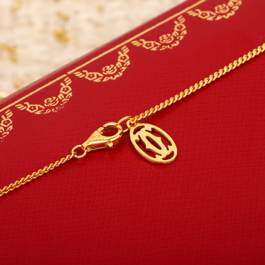 Cartier Trinity cushion-shaped three-color ring necklace
