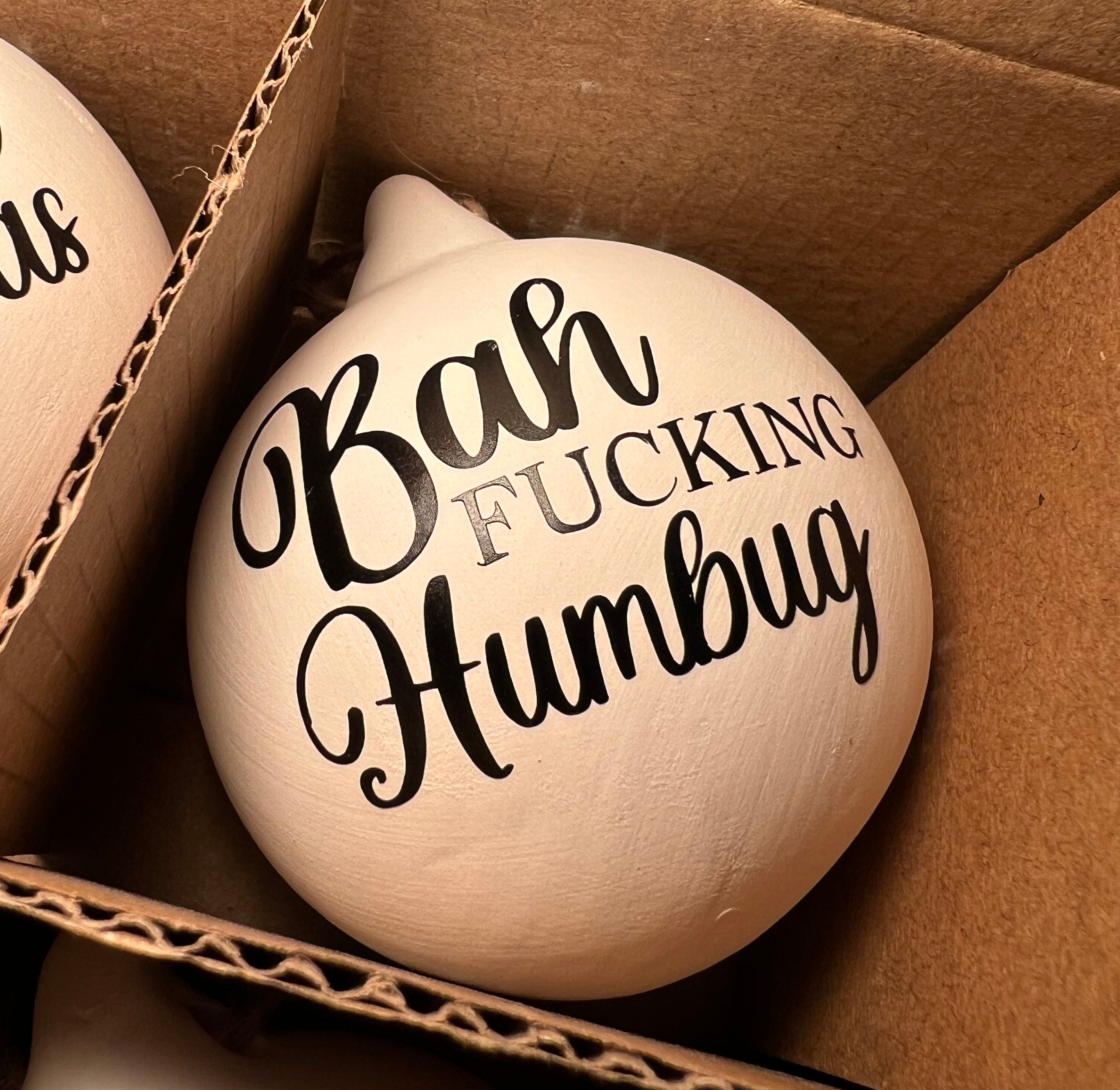 🎄🎁Christmas Rude Swear Word Baubles 🙊