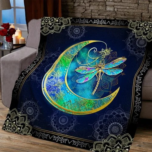 Dragonfly Moon Quilt Blanket Block