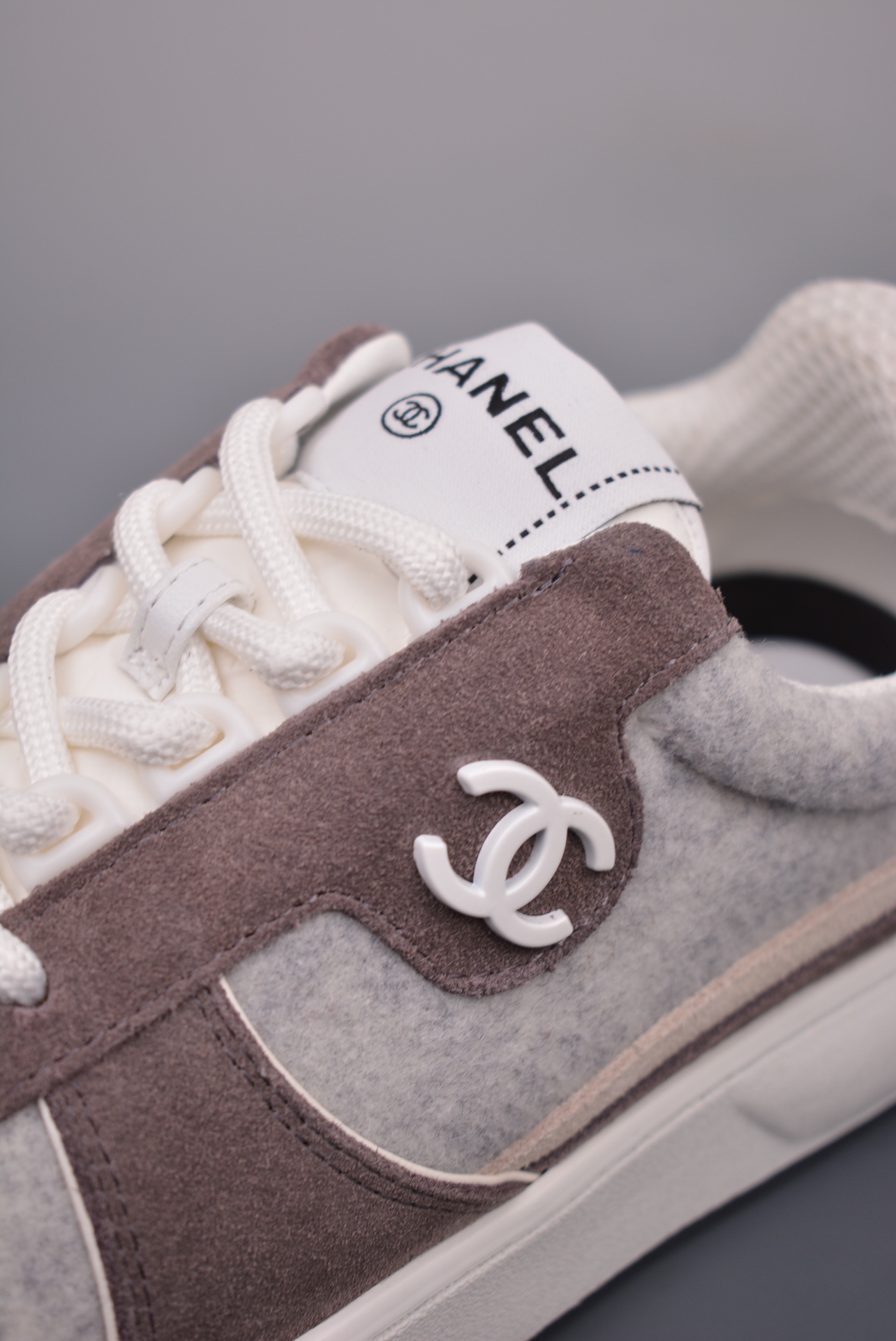 Chanel 2024 CC Logo Sneaker Dark grey beige