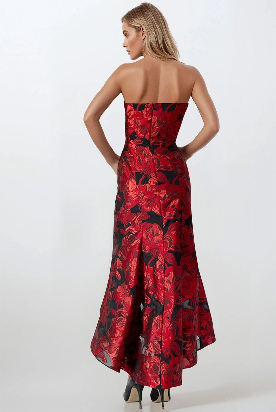 Vestido strapless largo