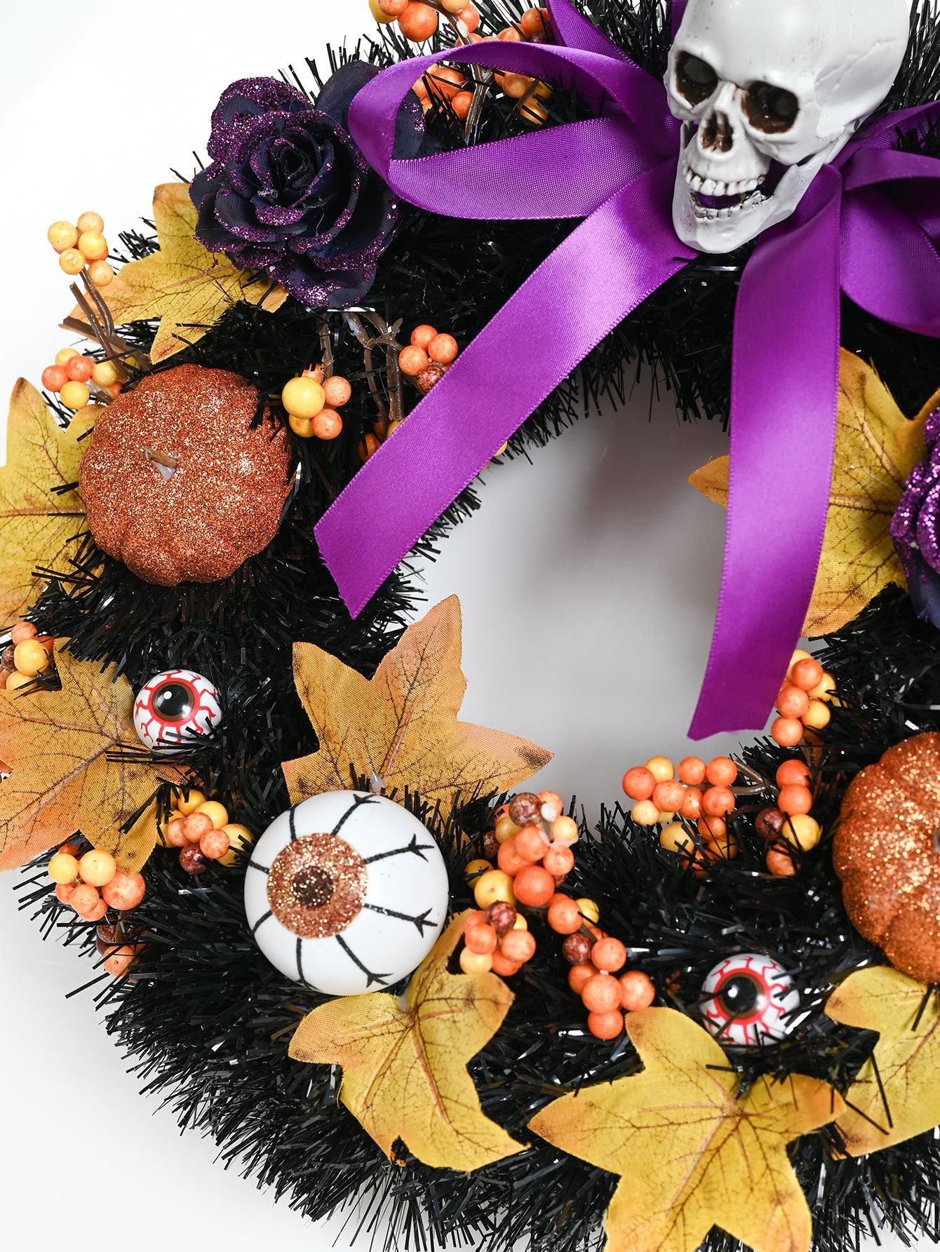 🎃Halloween pumpkin skull wreath👻