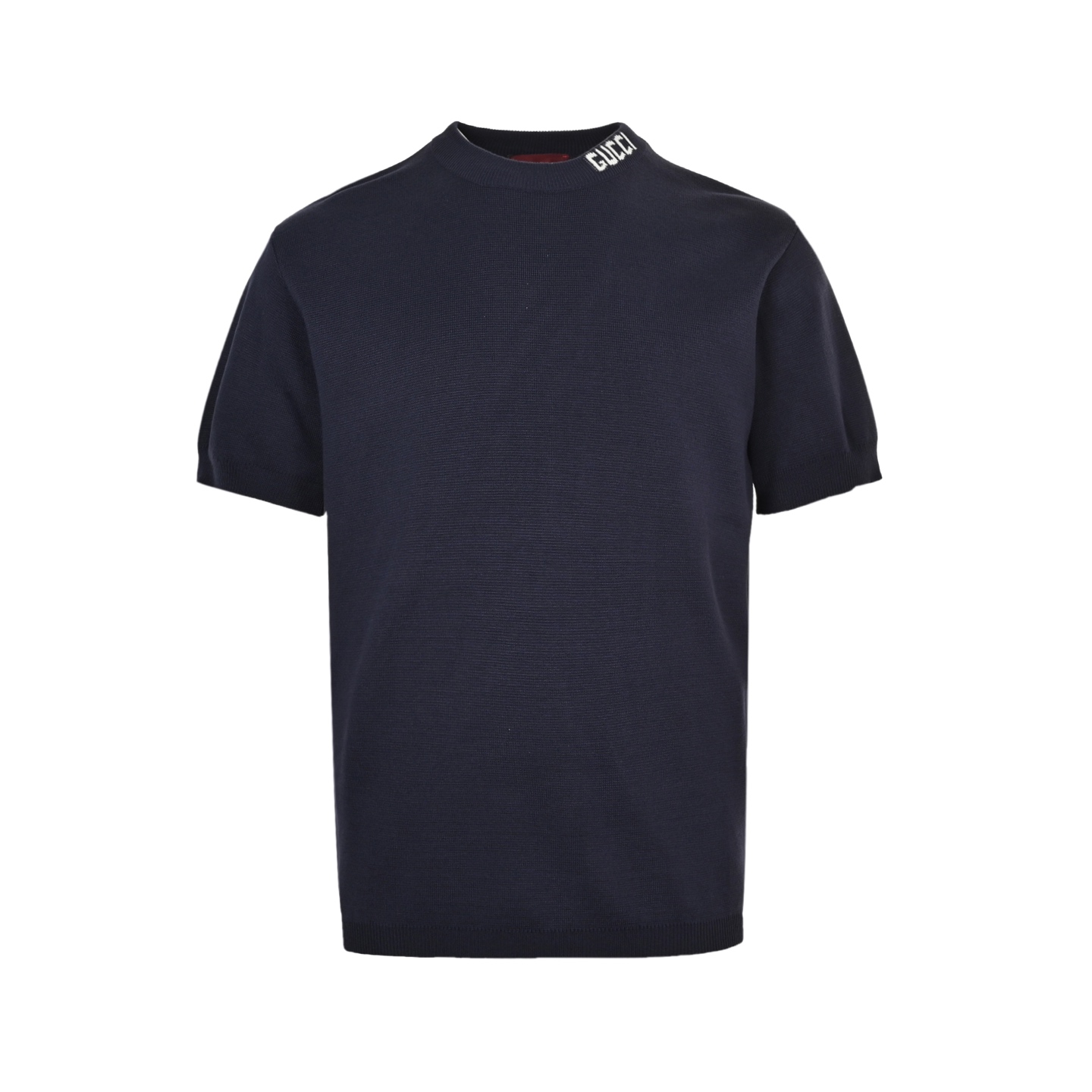 Gucci 25ss collar lettering jacquard knit short sleeves