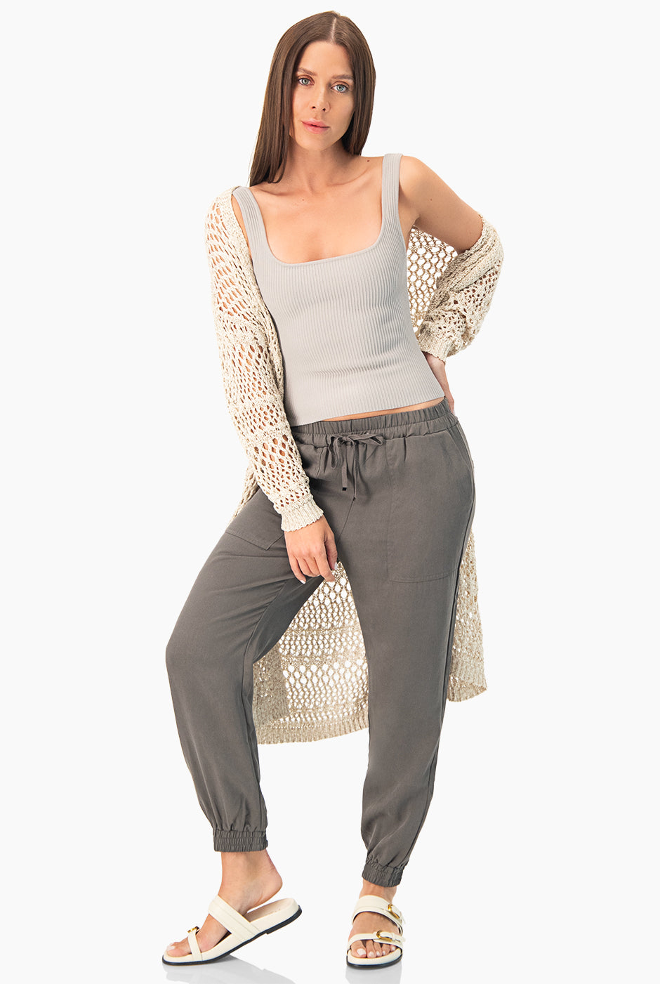 Pantalón Jogger Combinación Lino