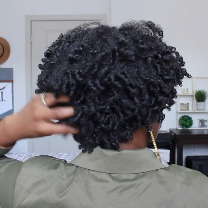 SHORT CURLY KINKY WIGS FOR FLUFFY WAVY BLACK