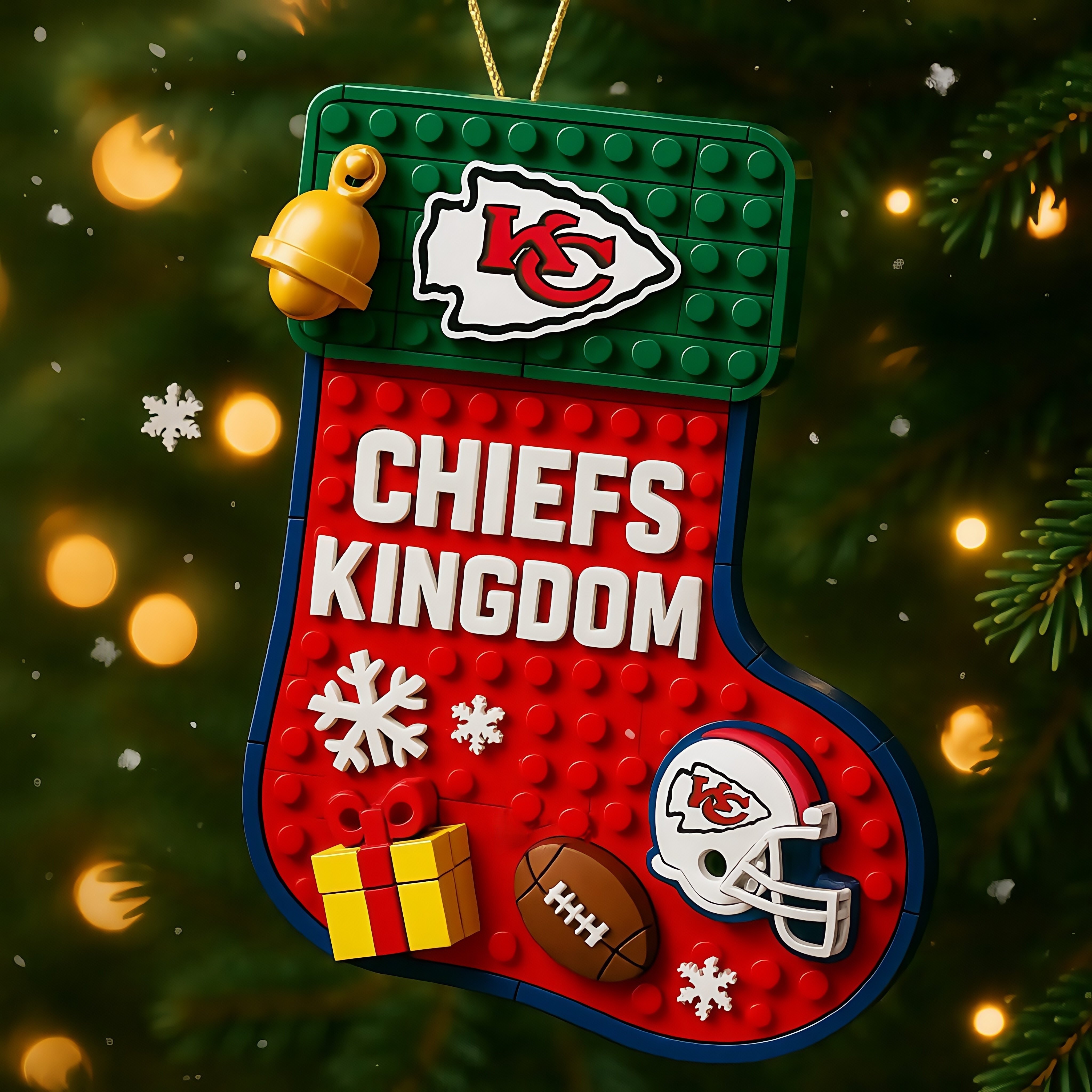 NFL TEAM BLOCKSTYLE CHRISTMAS STOCKING ORNAMENT COLLECTION