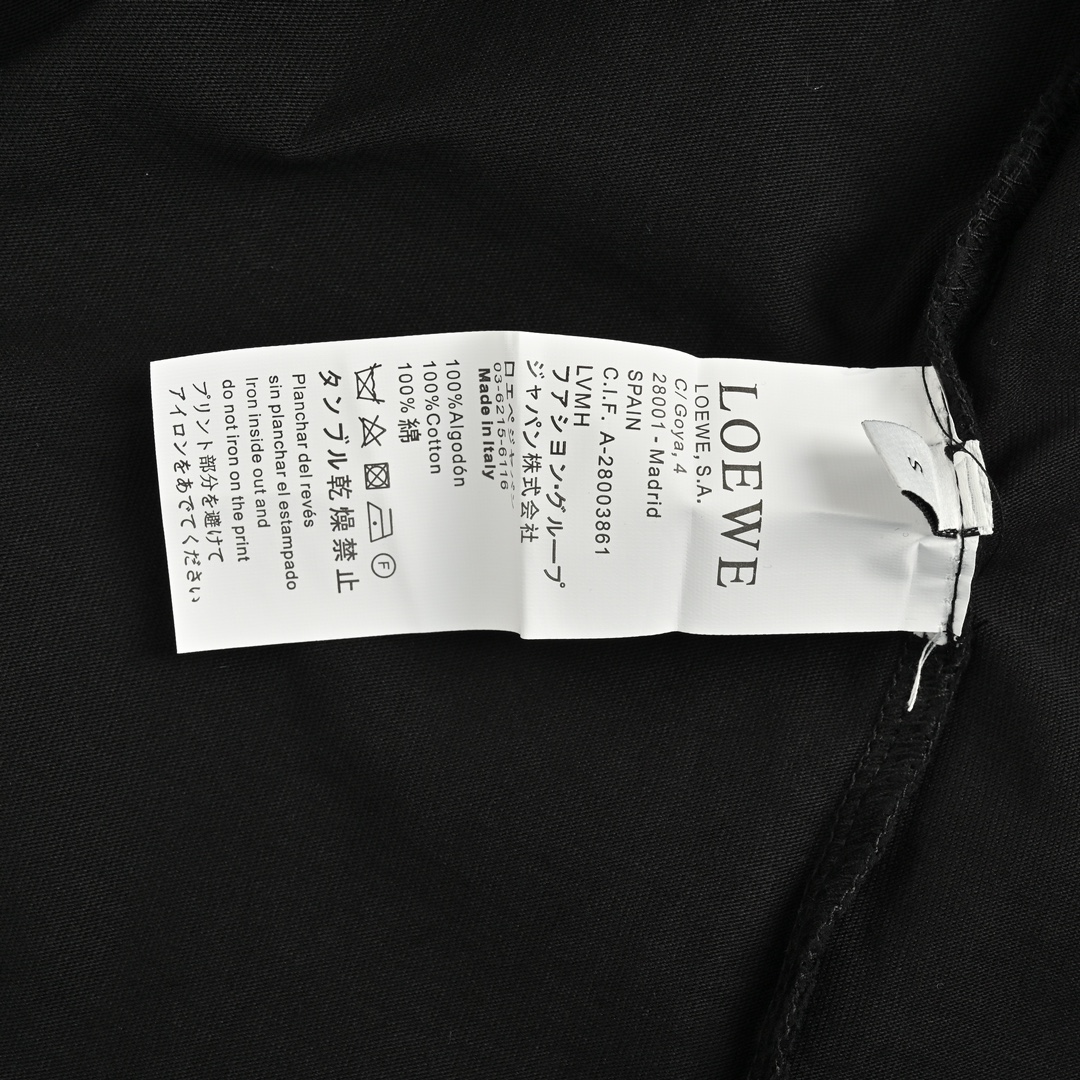 Loewe washed letter embroidered round neck short sleeves
