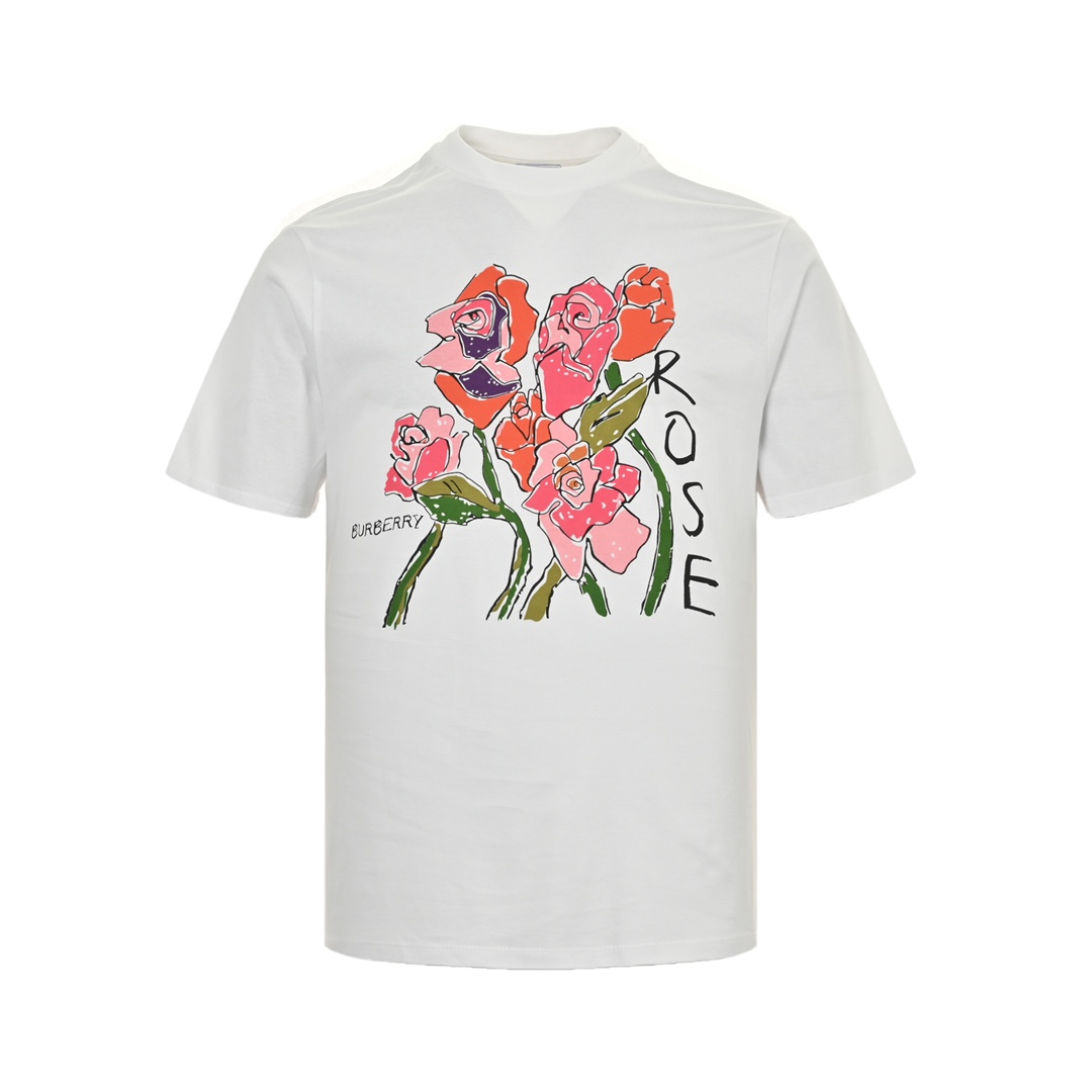 Burberry 24ss rose print short sleeve