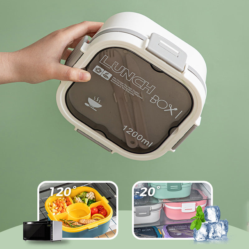 1200ml/1700ml Lunch Box with Spoon & Fork - Microwave Safe