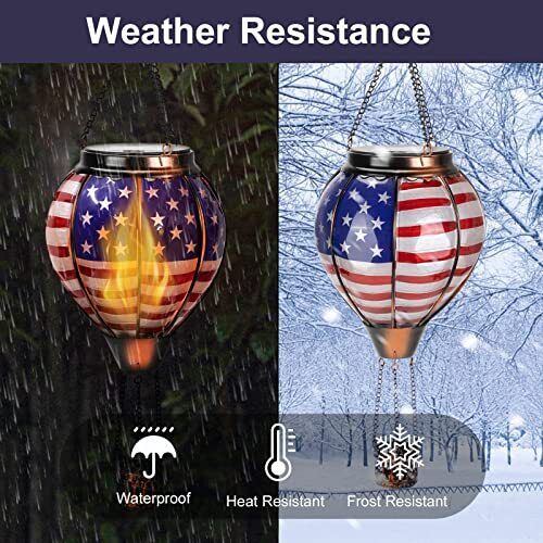 Hot Air Balloon Solar Lantern - American
