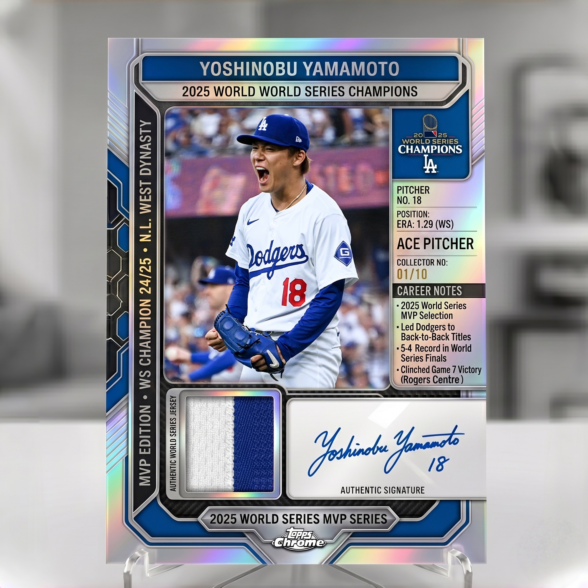 ⚾ Yoshinobu Yamamoto 2025 World Series MVP Auto Relic Cards!