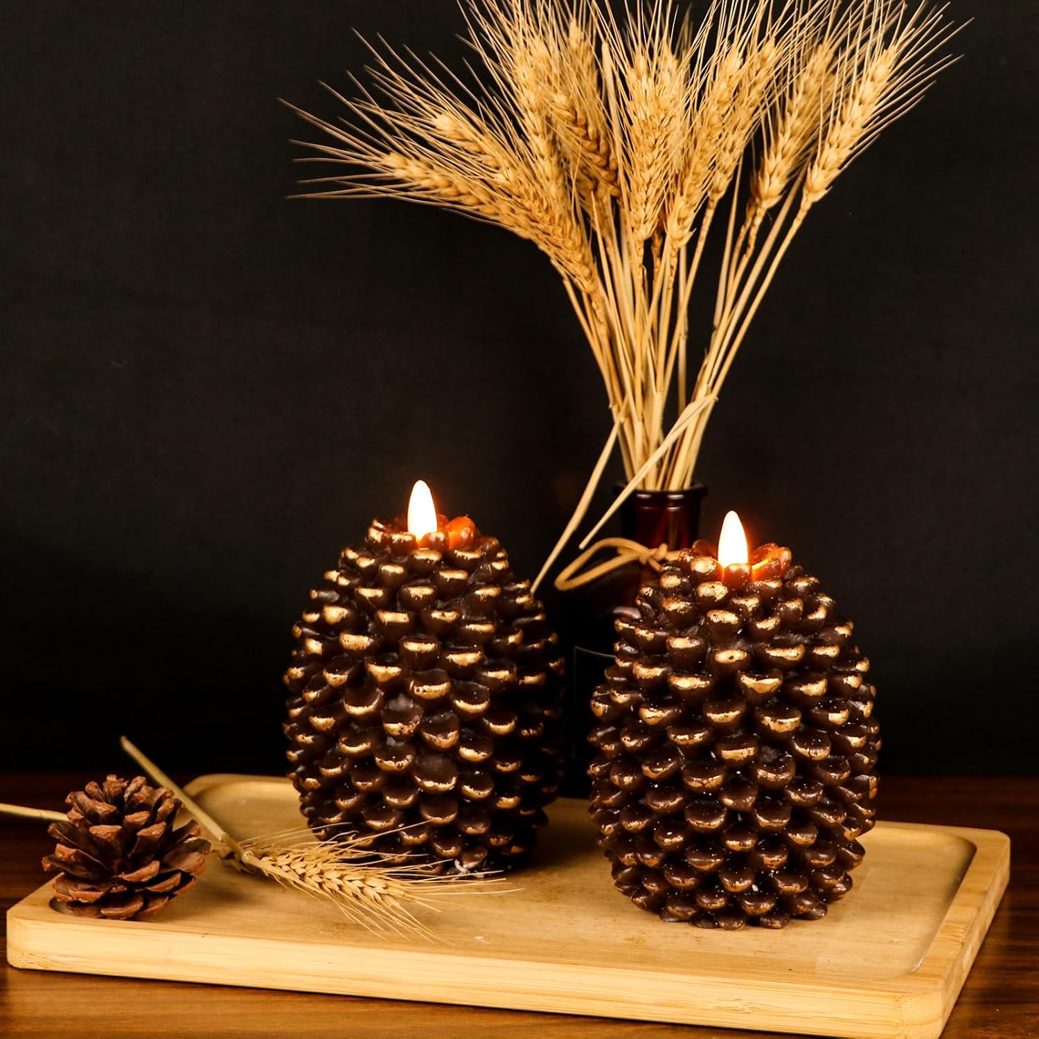 🎅2024 Christmas Promos🔥Flameless Pinecone Candles Battery Operated with 6 Hour Timer