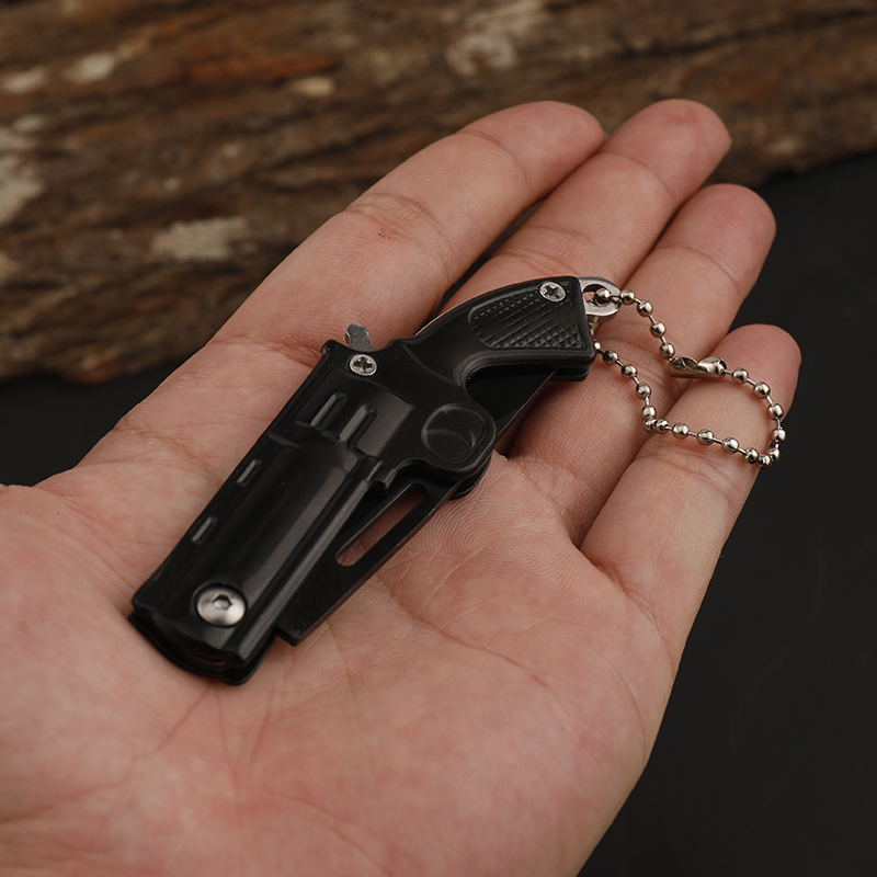 Gun Shape Tactical Folding Key Chain Knife