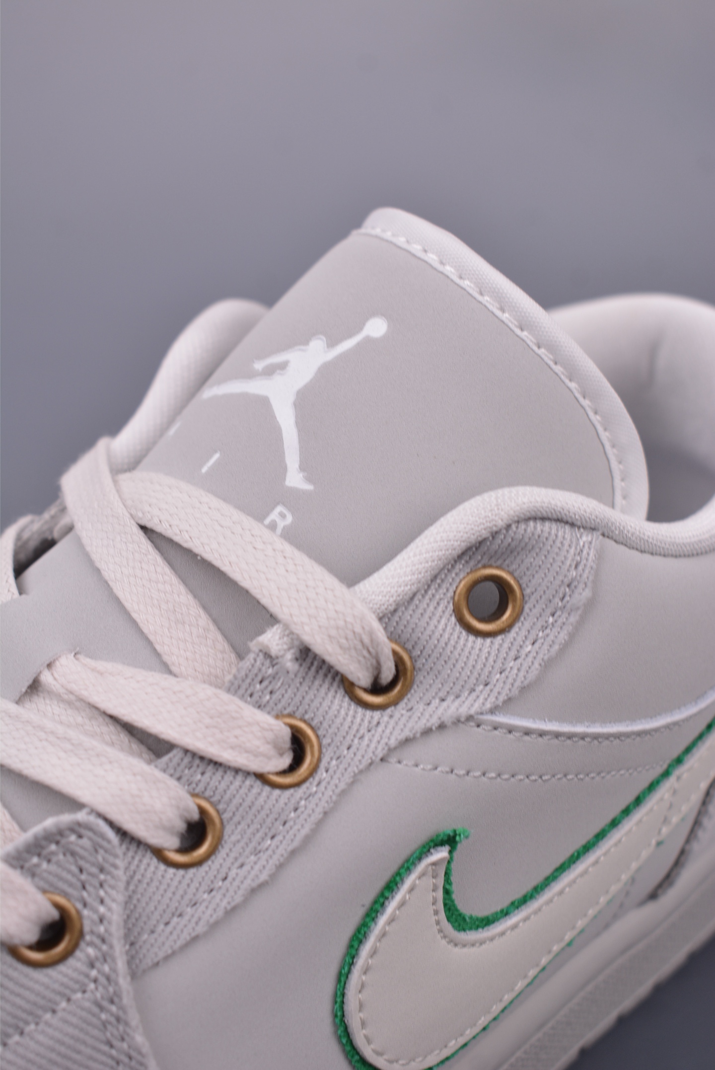 Nike Air Jordan 1 Low AJ1 basketball shoes Canvas Cement Gray Green 553558-077