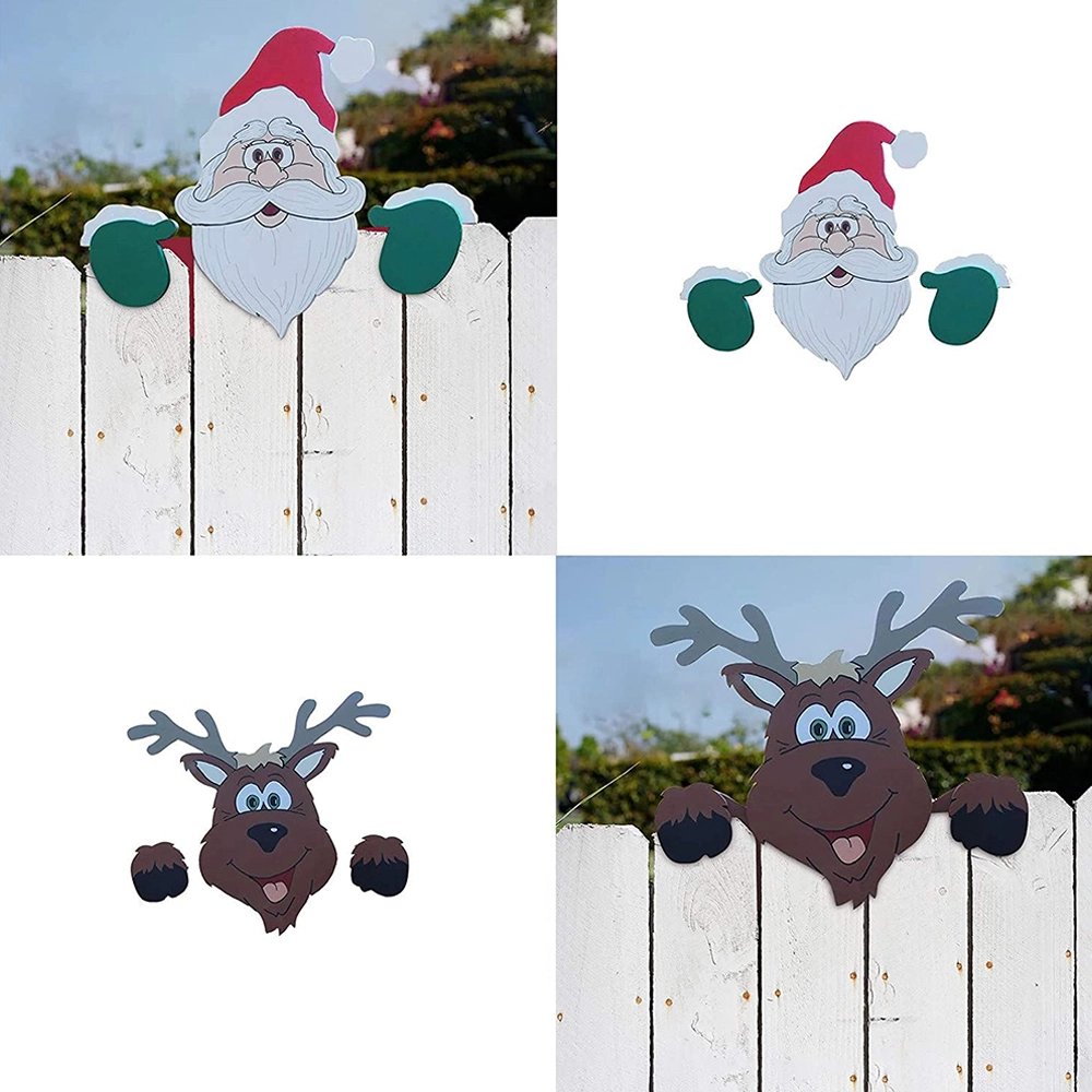 (🔥Early Christmas Sale- SAVE 50% OFF)Christmas Yard Art Fence Peeker-BUY 3 GET 10% OFF & FREE SHIPPING