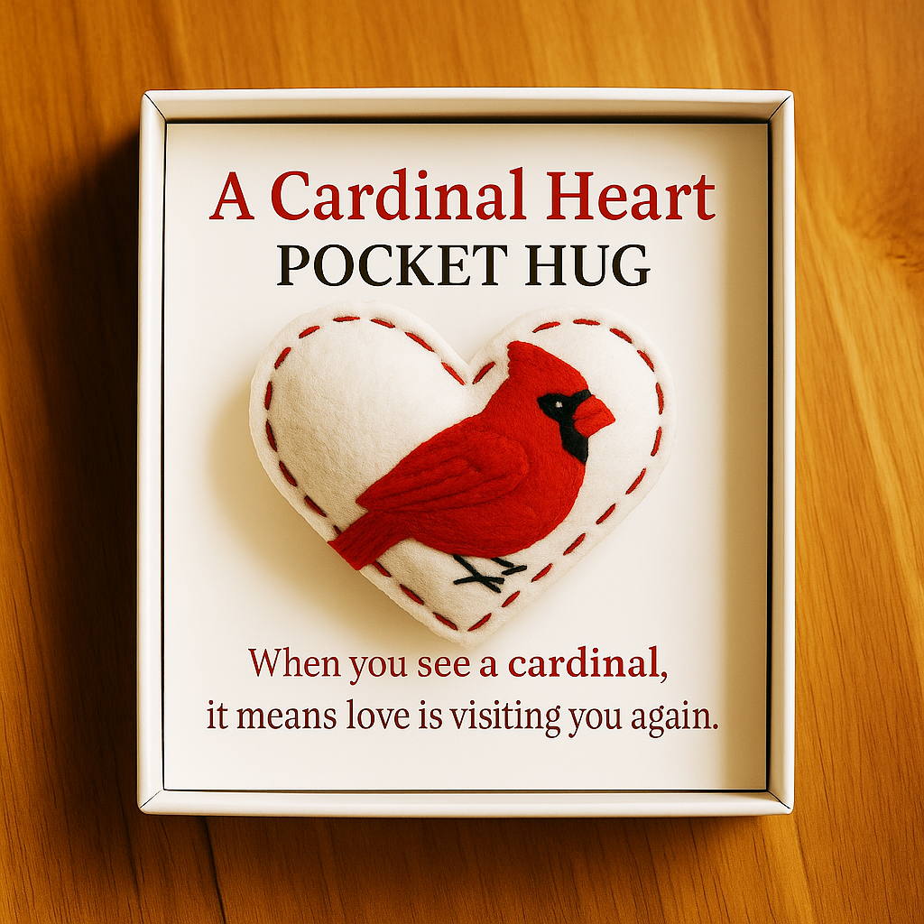 💙Handcrafted Heart-Shaped Bird Pocket Pillow (Includes Gift Card)