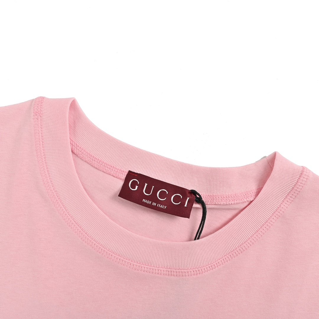Gucci 24ss rectangular printed logo short sleeves