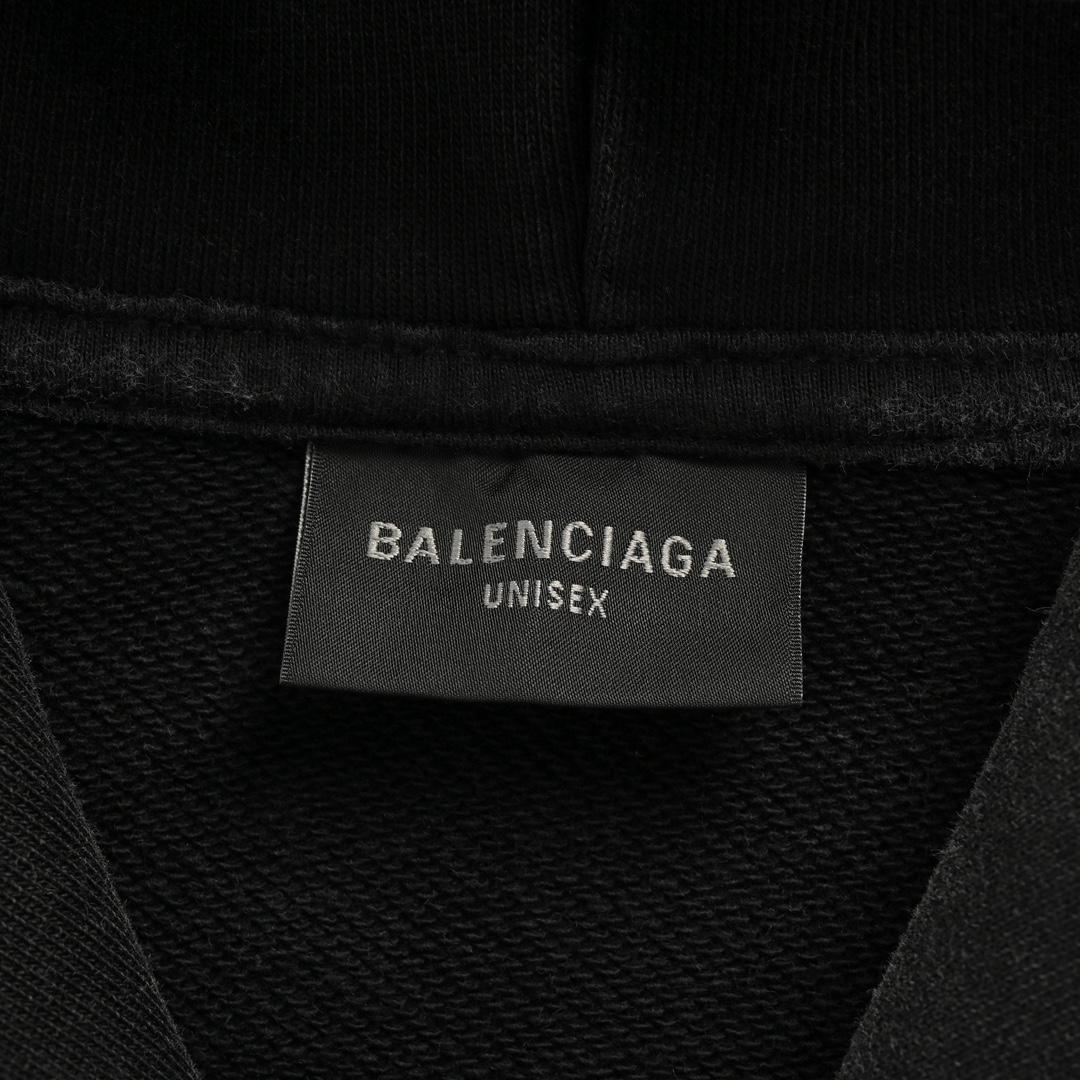 Balenciaga 24Fw wheat ear and iron tower embroidered washed zipper jacket