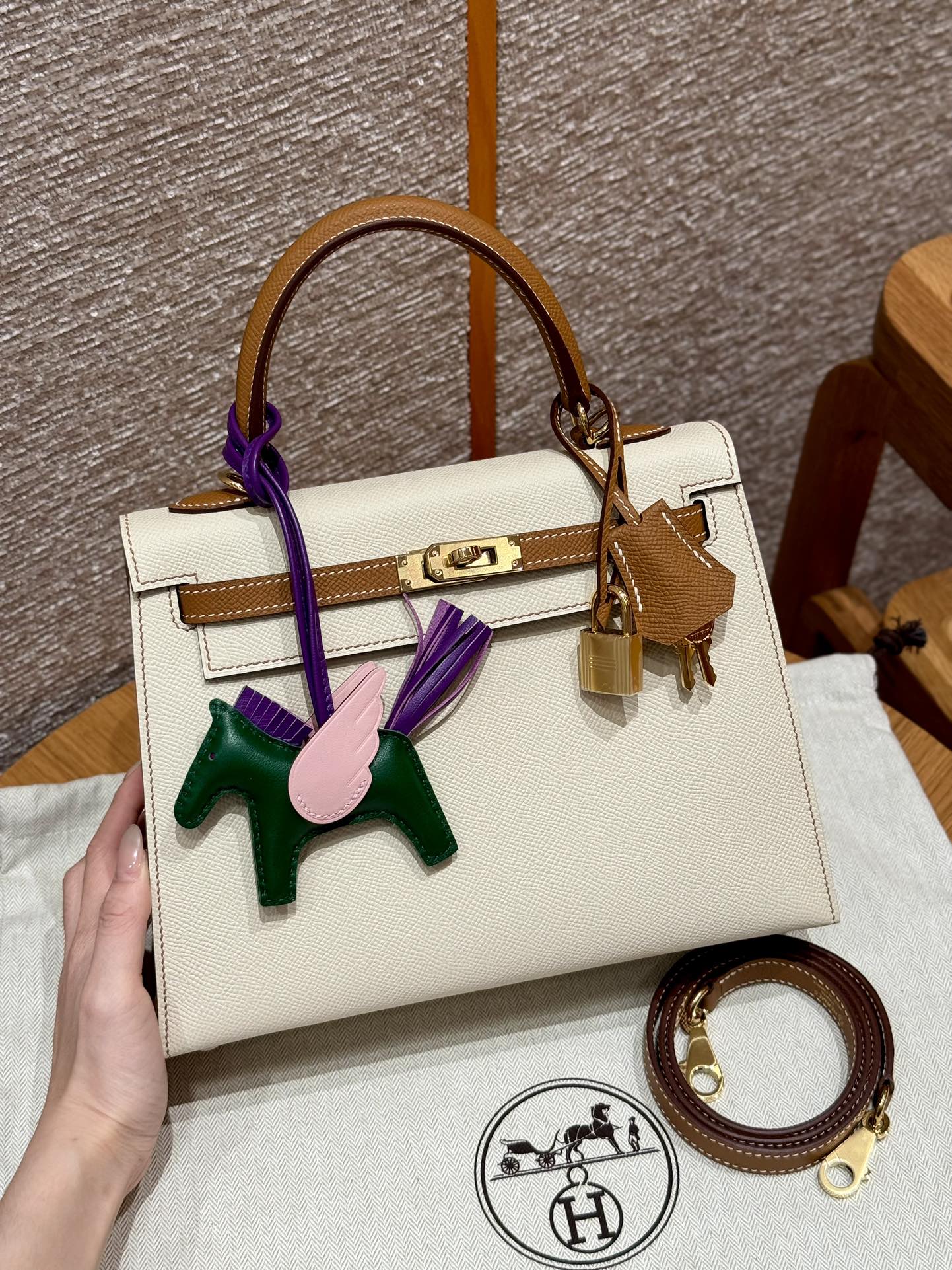 Hermes Kelly i2Nata ck37gold handbag (handmade to order)