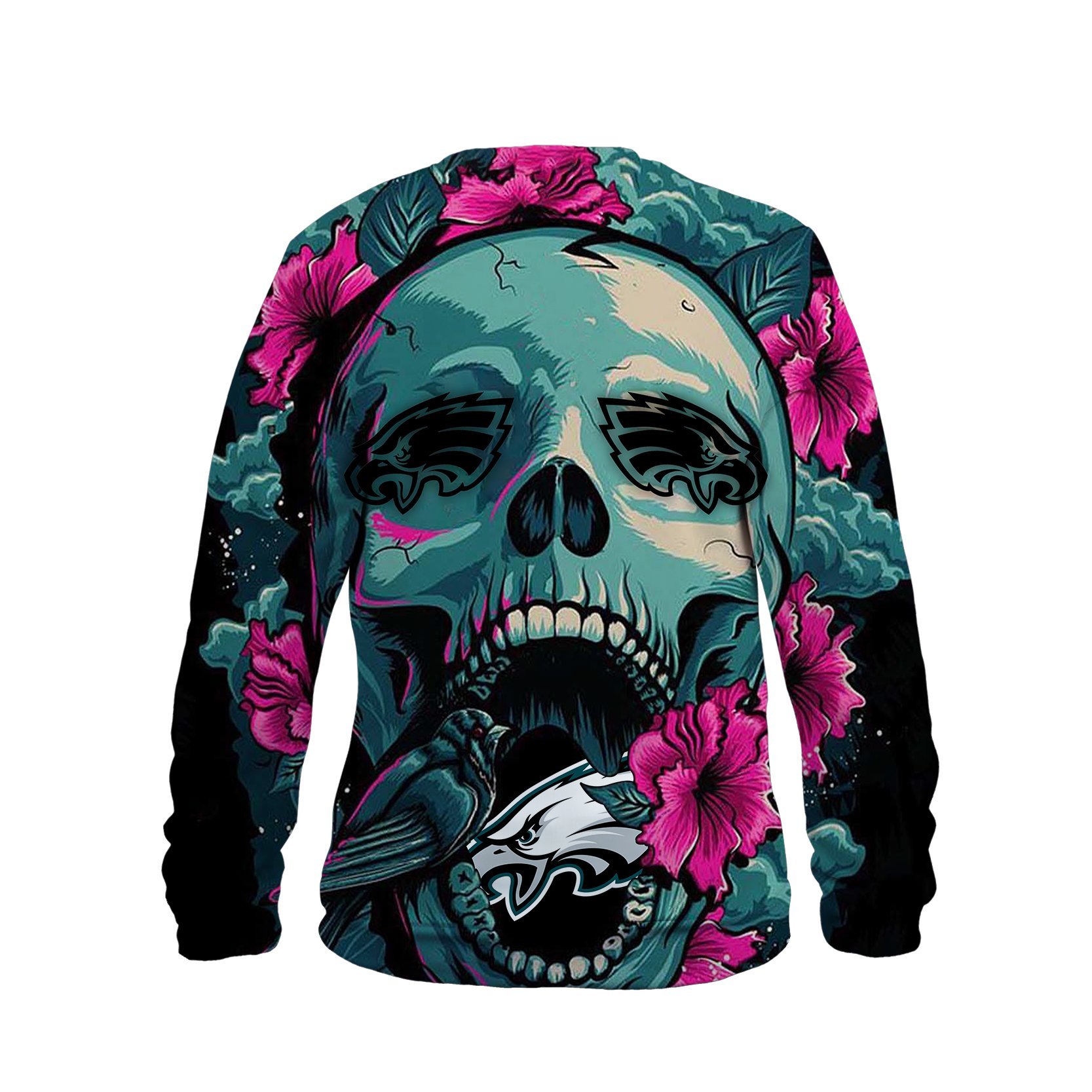 EAGLES 3D HOODIE SKULL FLOWER