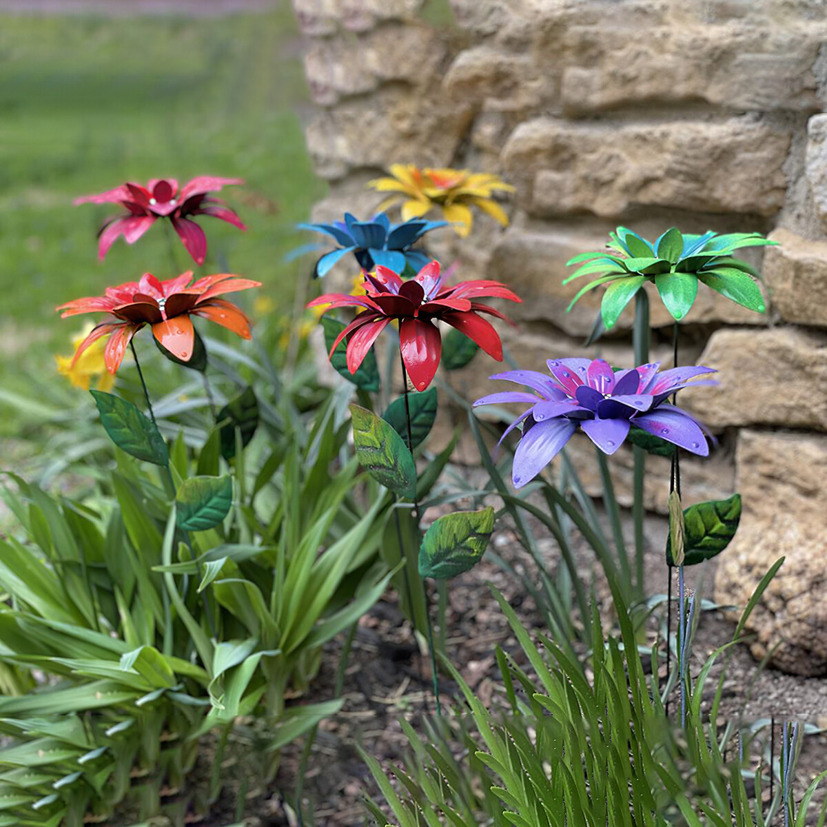 🔥Last Day Promotion 70% OFF🍀Metal Flowers Garden Stakes