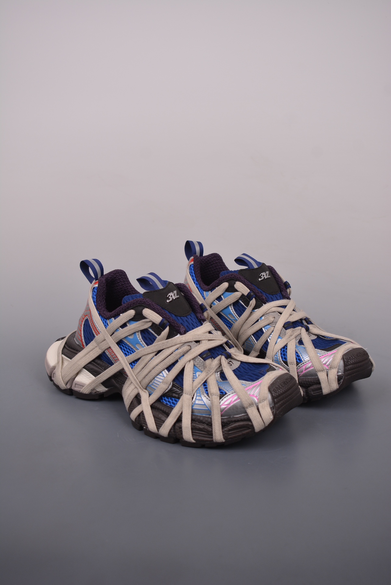 BALENCIAGA 3XL Extreme Lace Sneakers Dark Blue Red