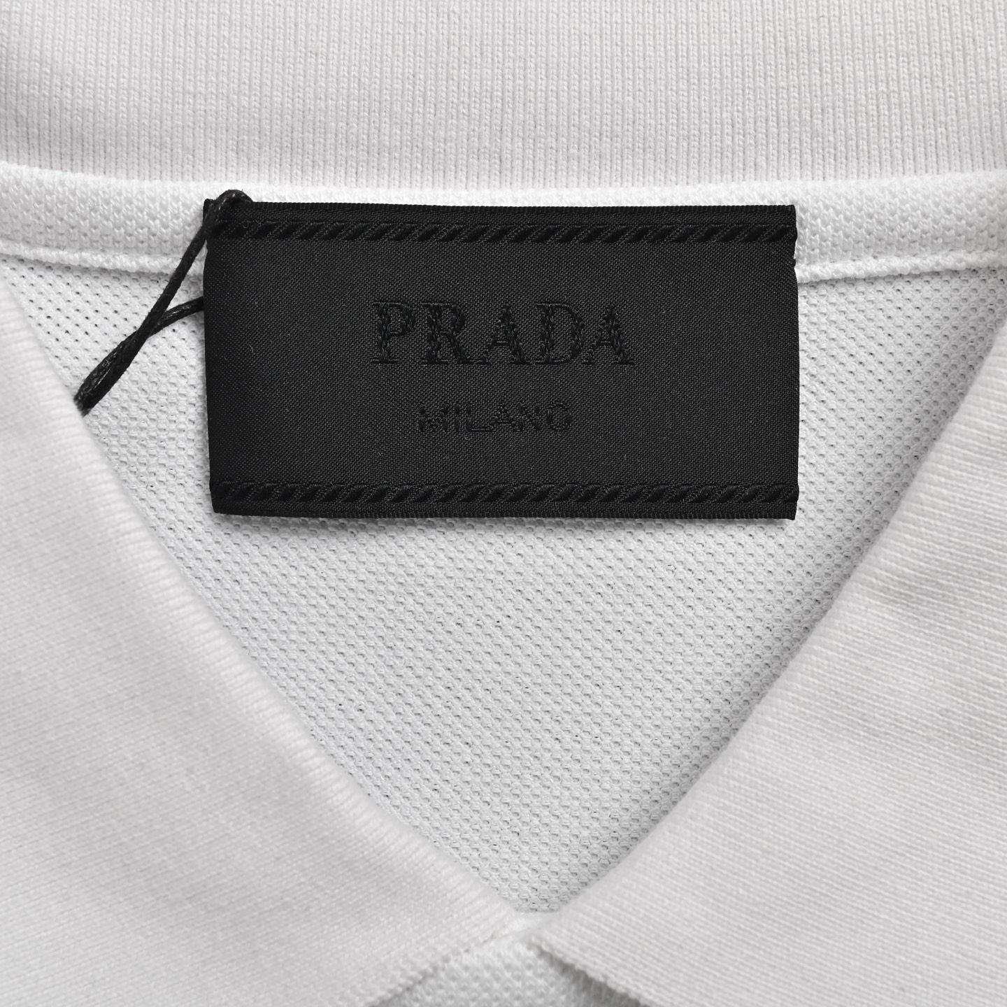 Prada Polo short sleeve with silicone trim on chest pocket