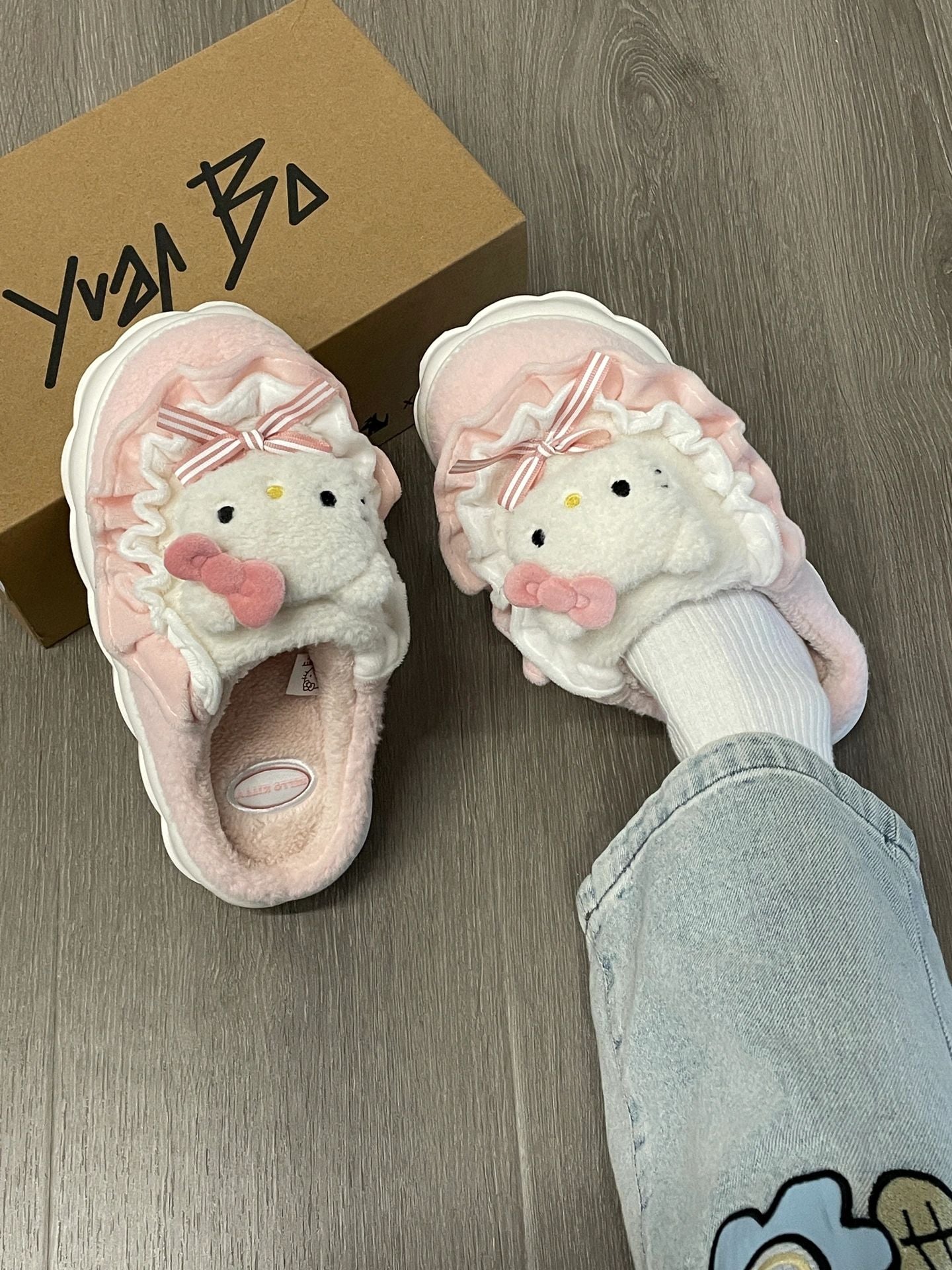 KT Fuzzy Fluffy Slippers Women Kawaii Slippers for Women Fluffy Kawaii House Slippers Cute Slippers