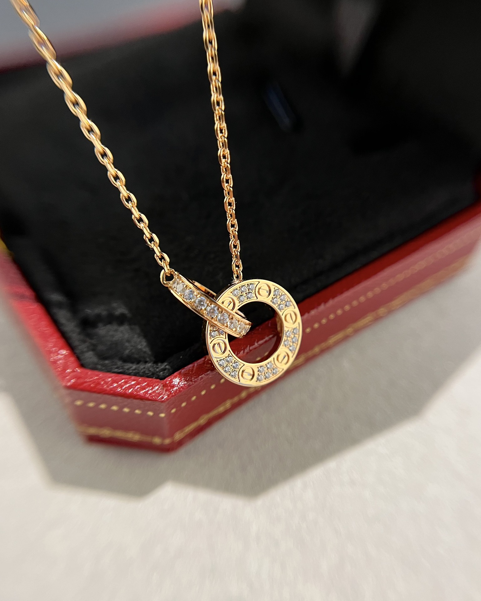 Cartier Diamond Double Ring Necklace