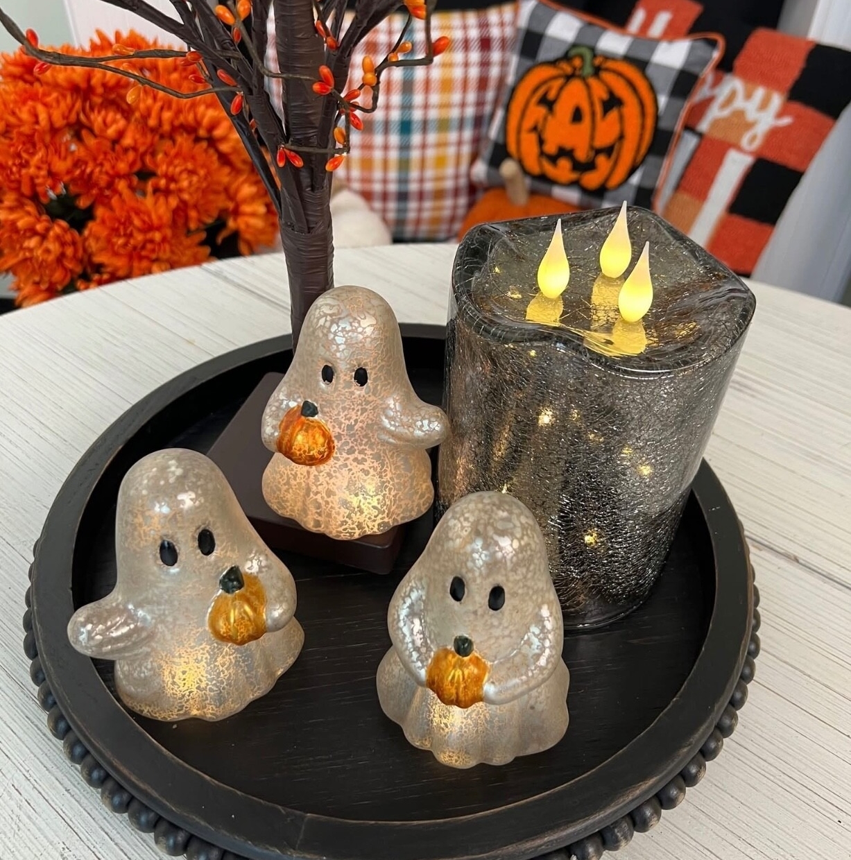 ✨Flash Sale✨Set of 3 Illuminated Mercury Glass Ghosts