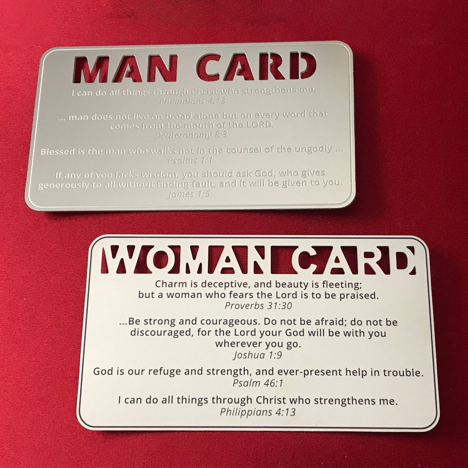Men and Women Bible Verse Prayer Cards