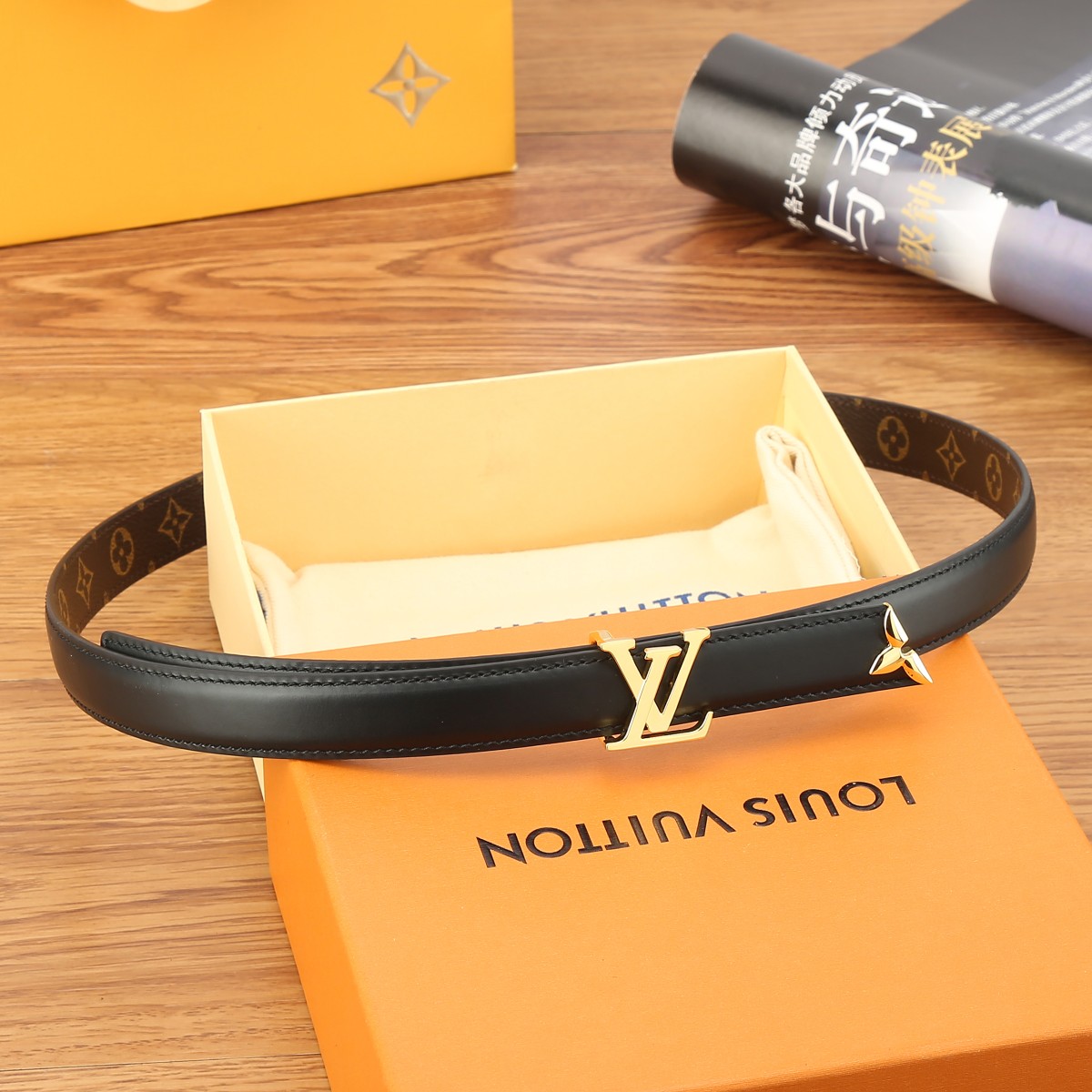 Louis Vuitton Classic Monogram Double-Sided Women's Belt 2CM Width