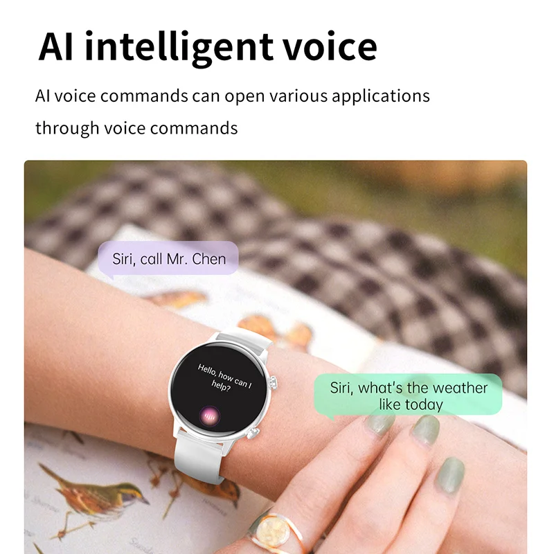 YPAY 1.016-inch AMOLED screen Women's Smartwatch HD Bluetooth Call Women's Cycle Monitoring IP68 waterproof Women's Smartwatch