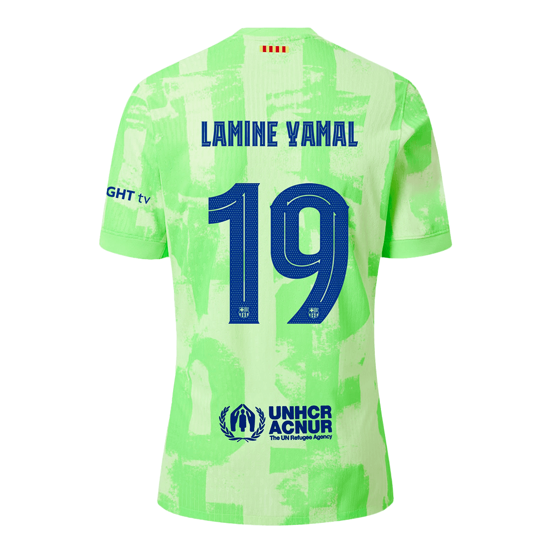 Authentic LAMINE YAMAL #19 Soccer Jersey Barcelona Third Away 2024/25 UCL