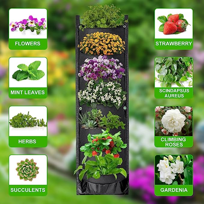 🔥Last Day Promotion-[SAVE 50% OFF]--7 Pockets Hanging Vertical Planter--BUY 3 GET FREE SHIPPING NOW