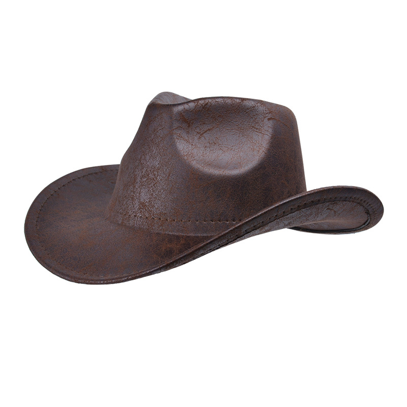 Retro-textured western cowboy hat men's top brim outdoor sun visor jazz hat