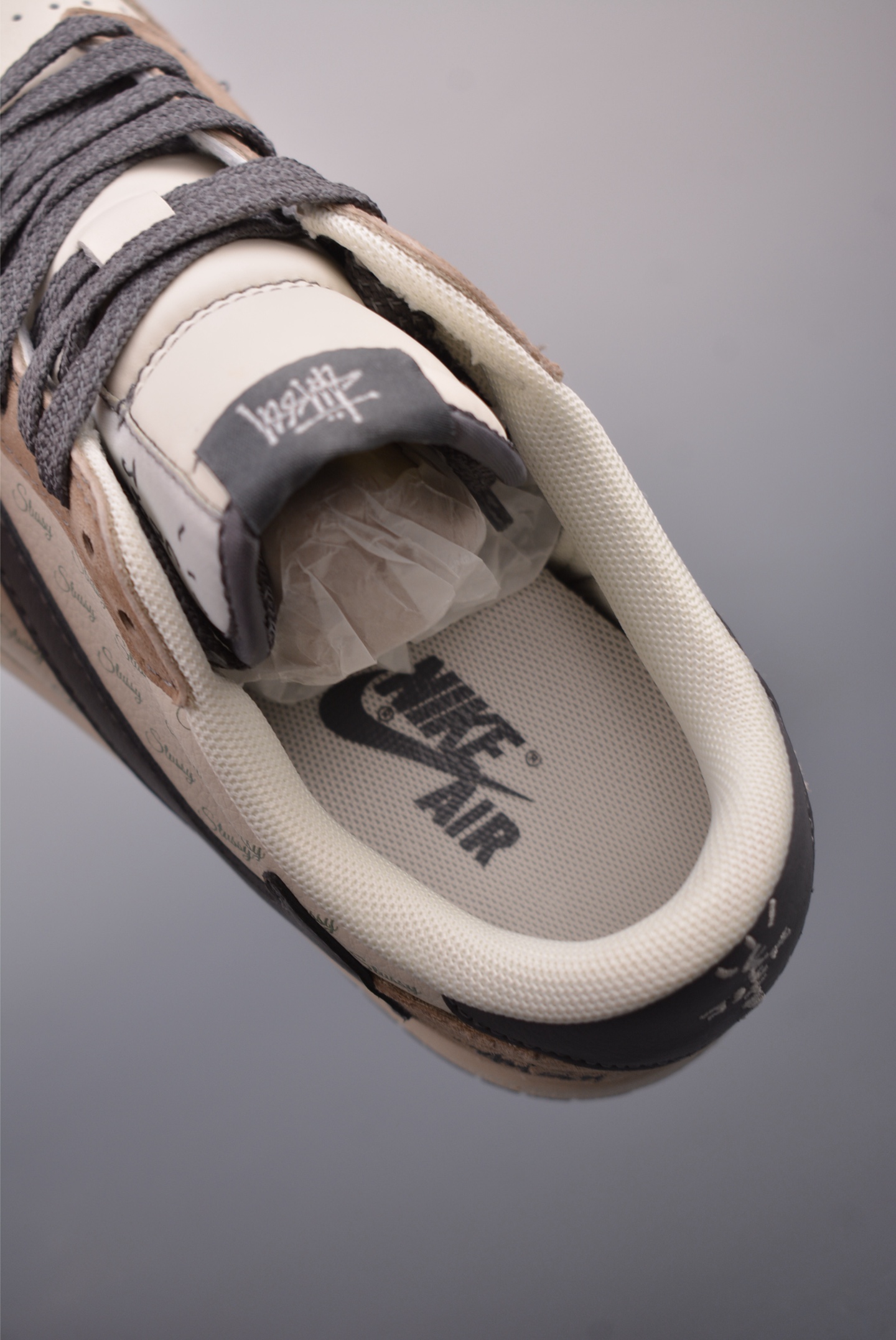 Stussy x Travis Scott x Nike Air Jordan 1 Low OG Khaki White Gray XZ6188-690
