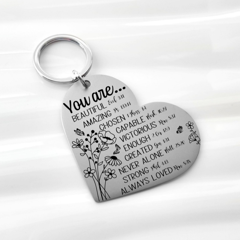Custom Heart Shaped Keychain- Unique gifts of faith and inspiration