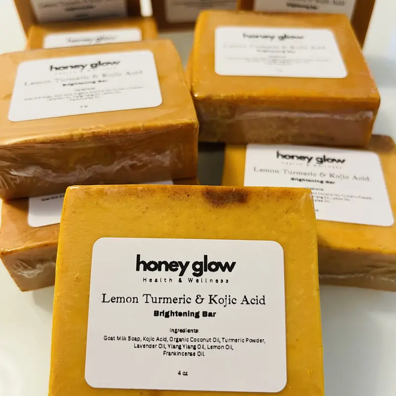 Lemon Turmeric & Kojic Acid Brighetning Soap,Dark Spot Remover, Kojic Acid Soap
