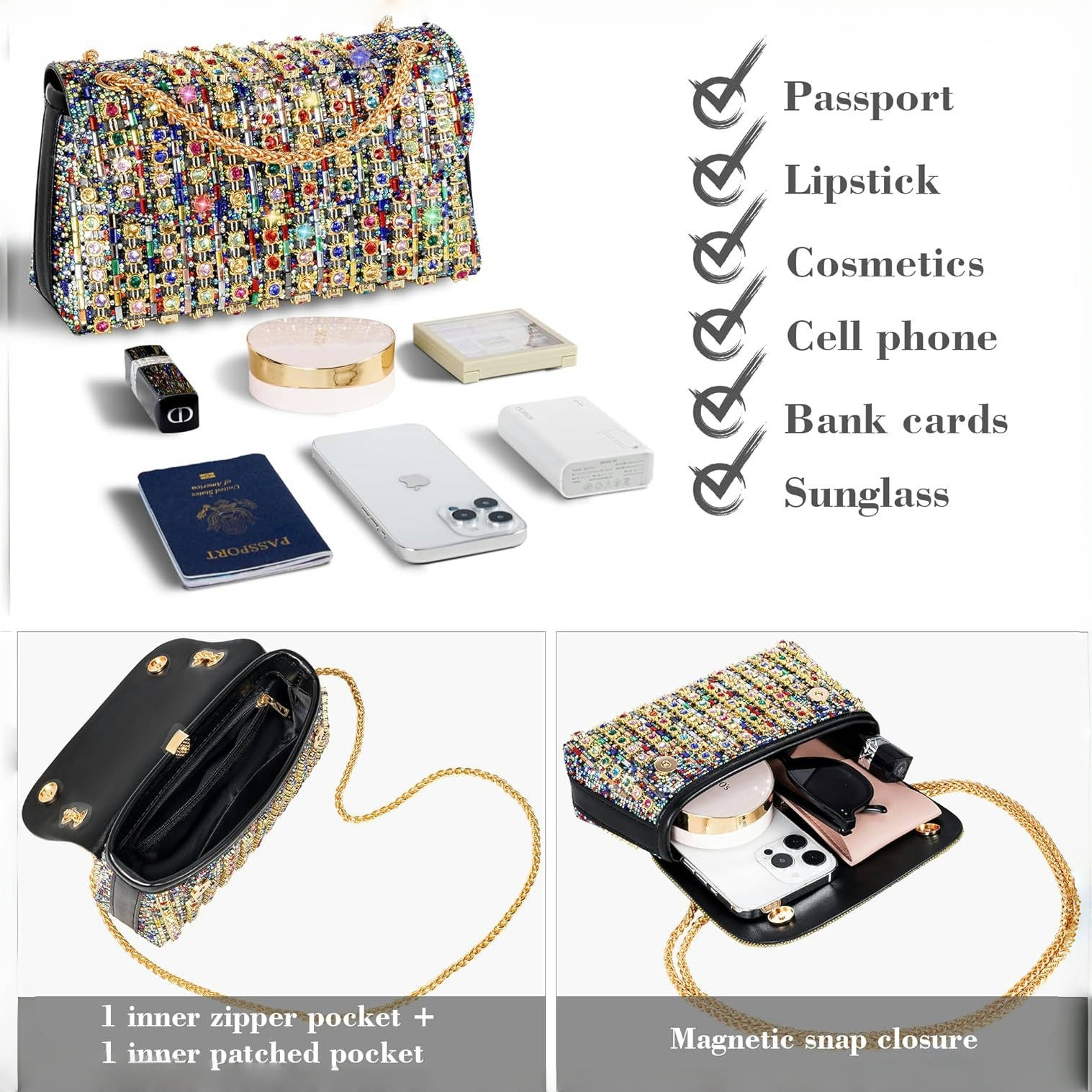 🔥Hot sale🔥Luxurious Crystals Rhinestone Evening Bag
