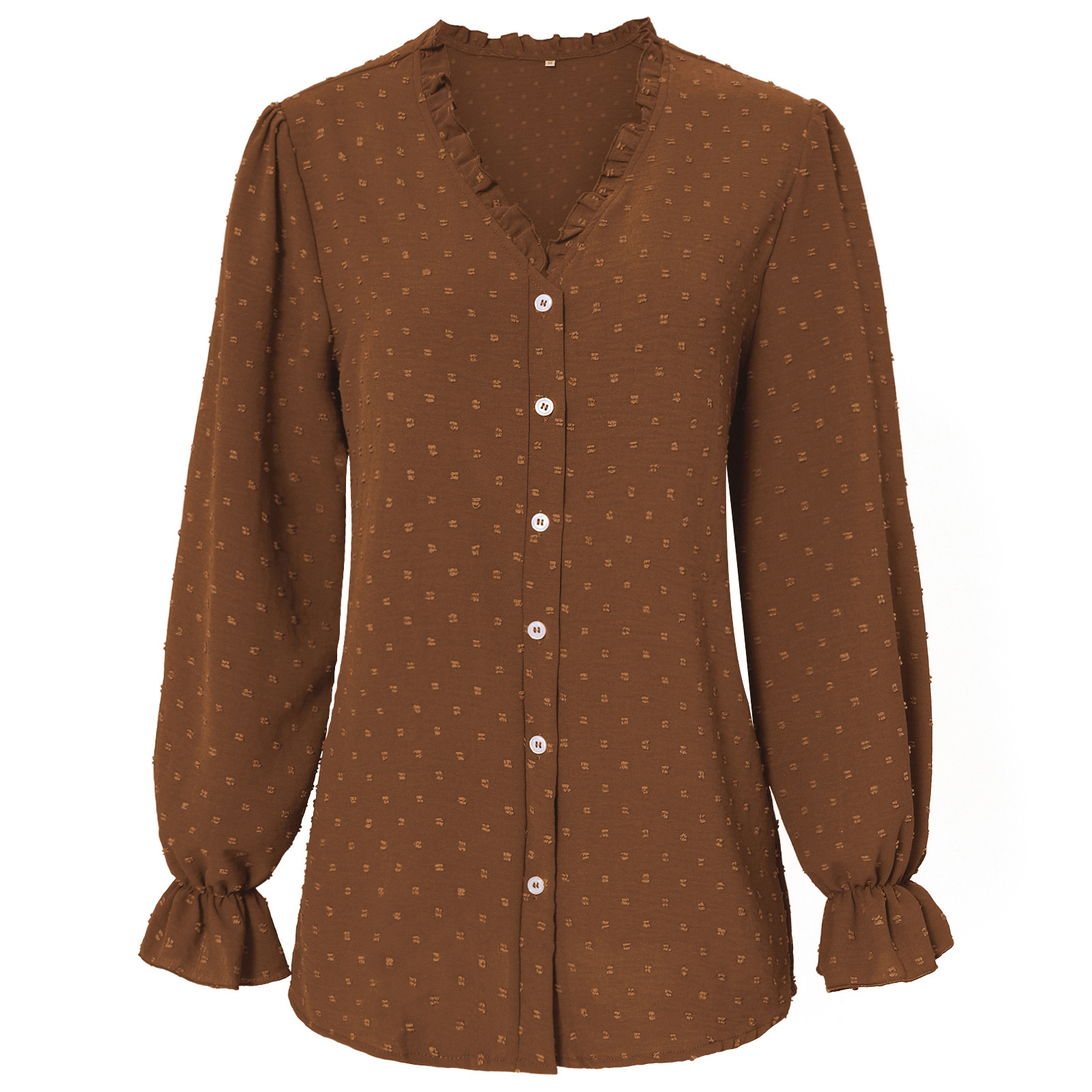 Early autumn V-neck shirt women's fashion casual dress shirt