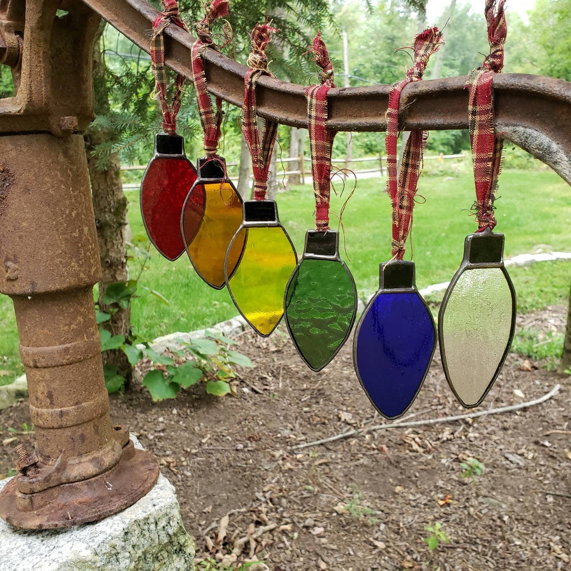 Light Bulb Stained Glass Ornaments