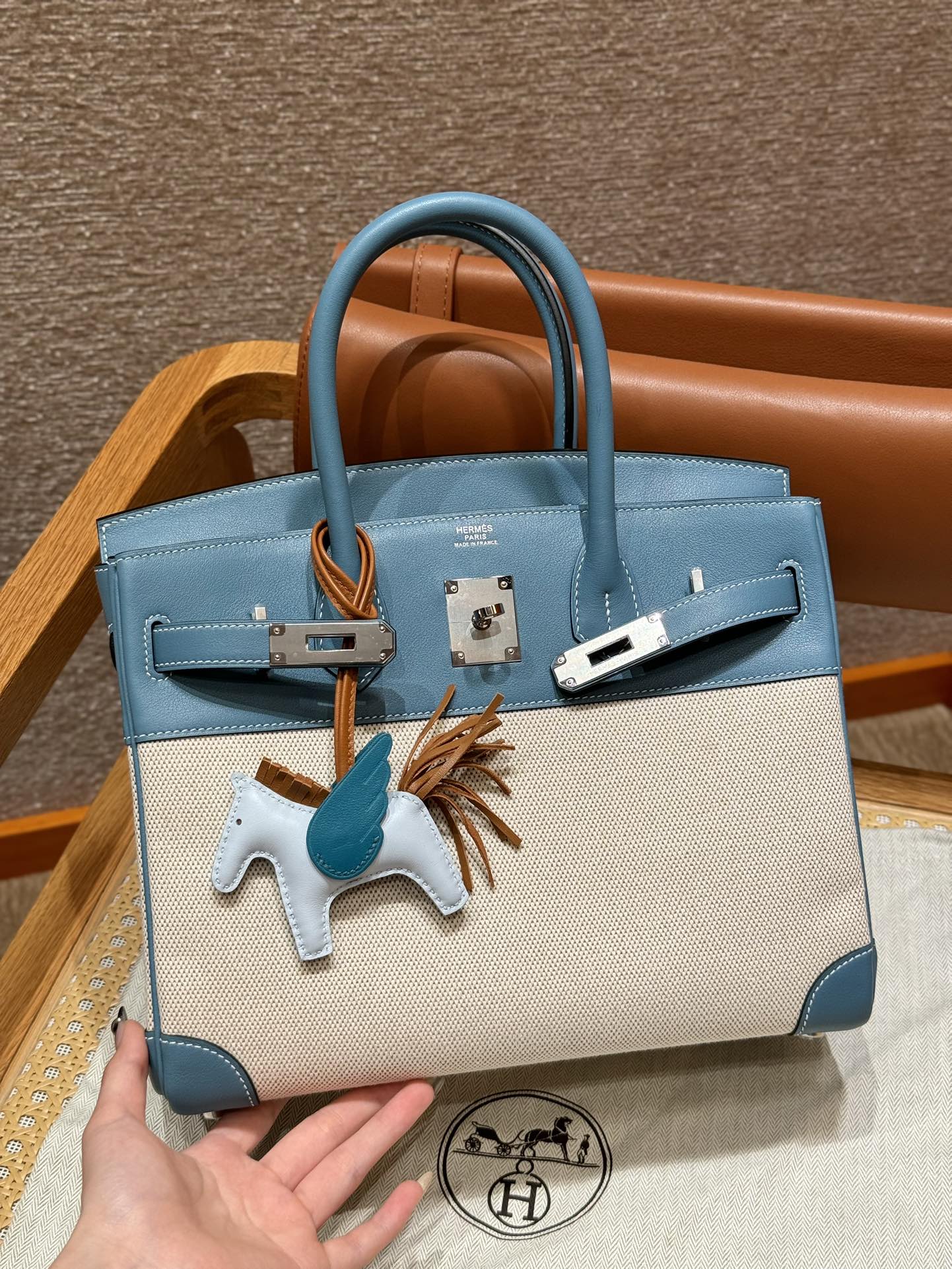 Hermes Birkin 75Bleu Jean (Handmade to order)