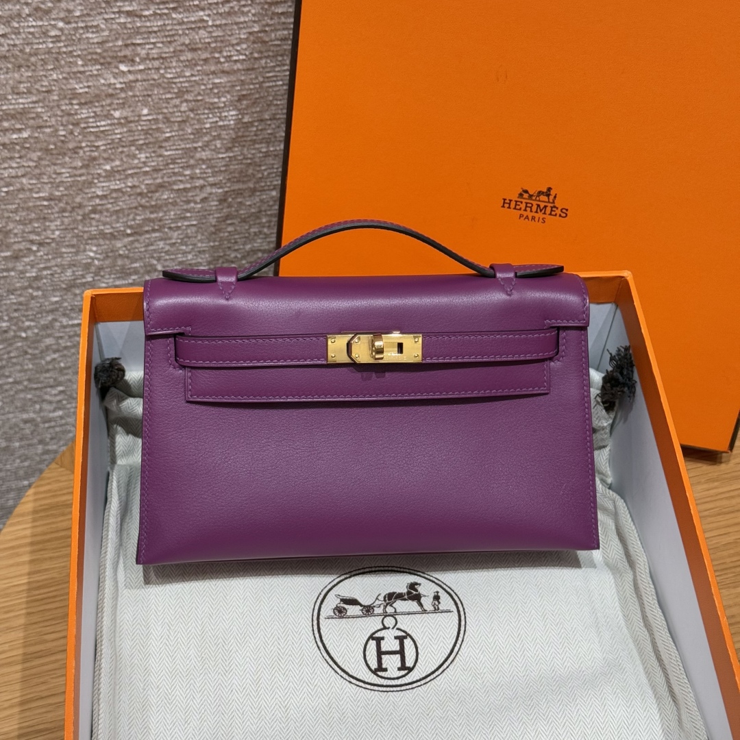 Hermes Kelly Pochette1 P9Anemone Handbag (Handmade Custom)