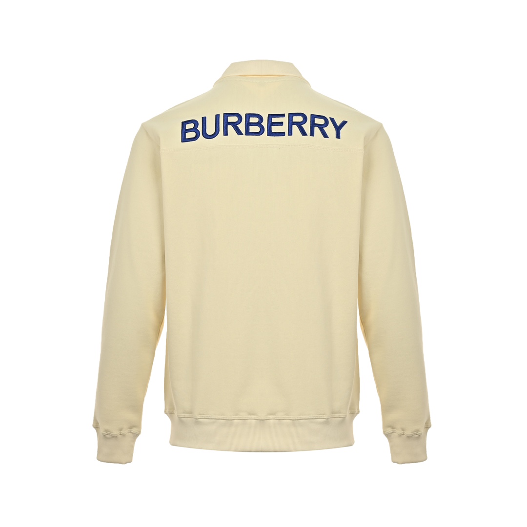 Burberry 24Fw small warhorse embroidered half-zip lapel sweatshirt
