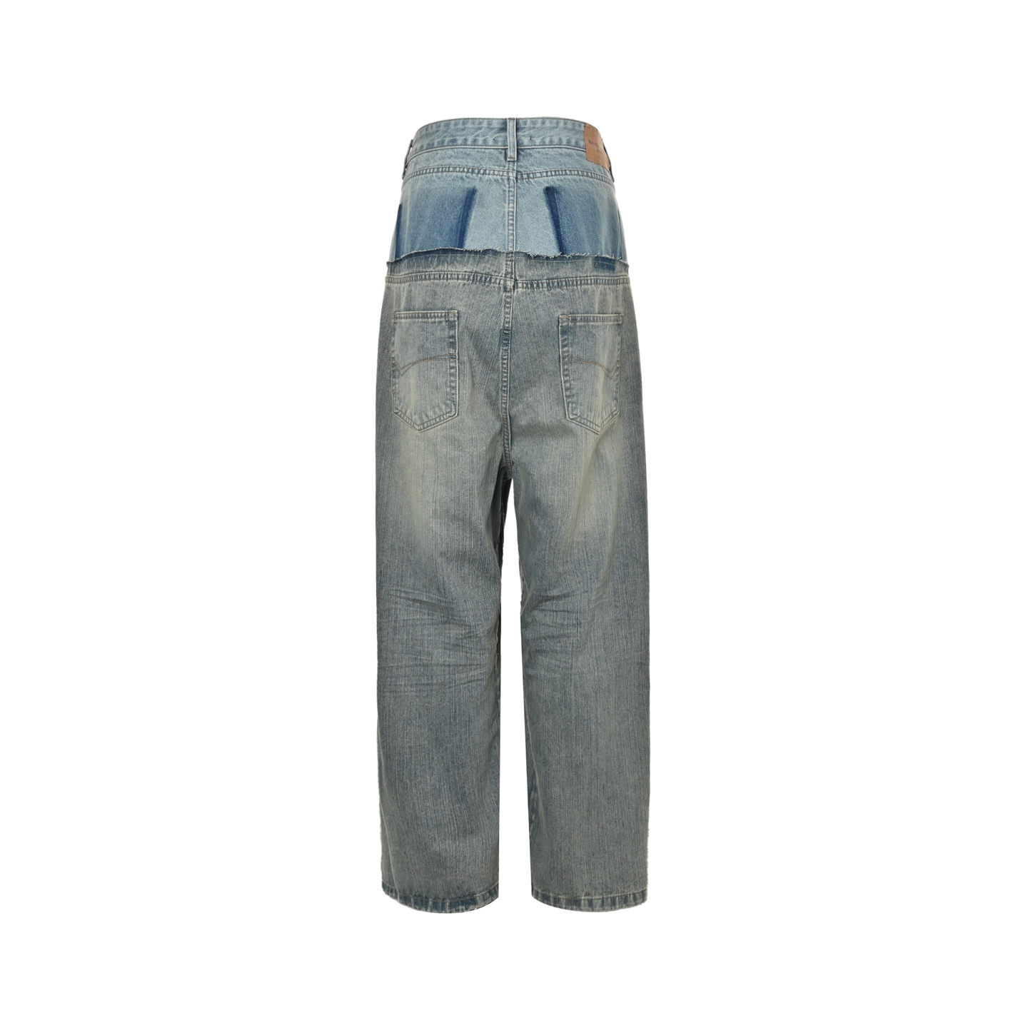 Balenciaga 25ss washed patchwork denim trousers