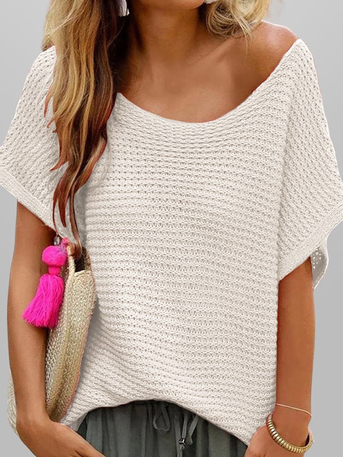 Women's Crew Neck Casual Resort Knitted Top