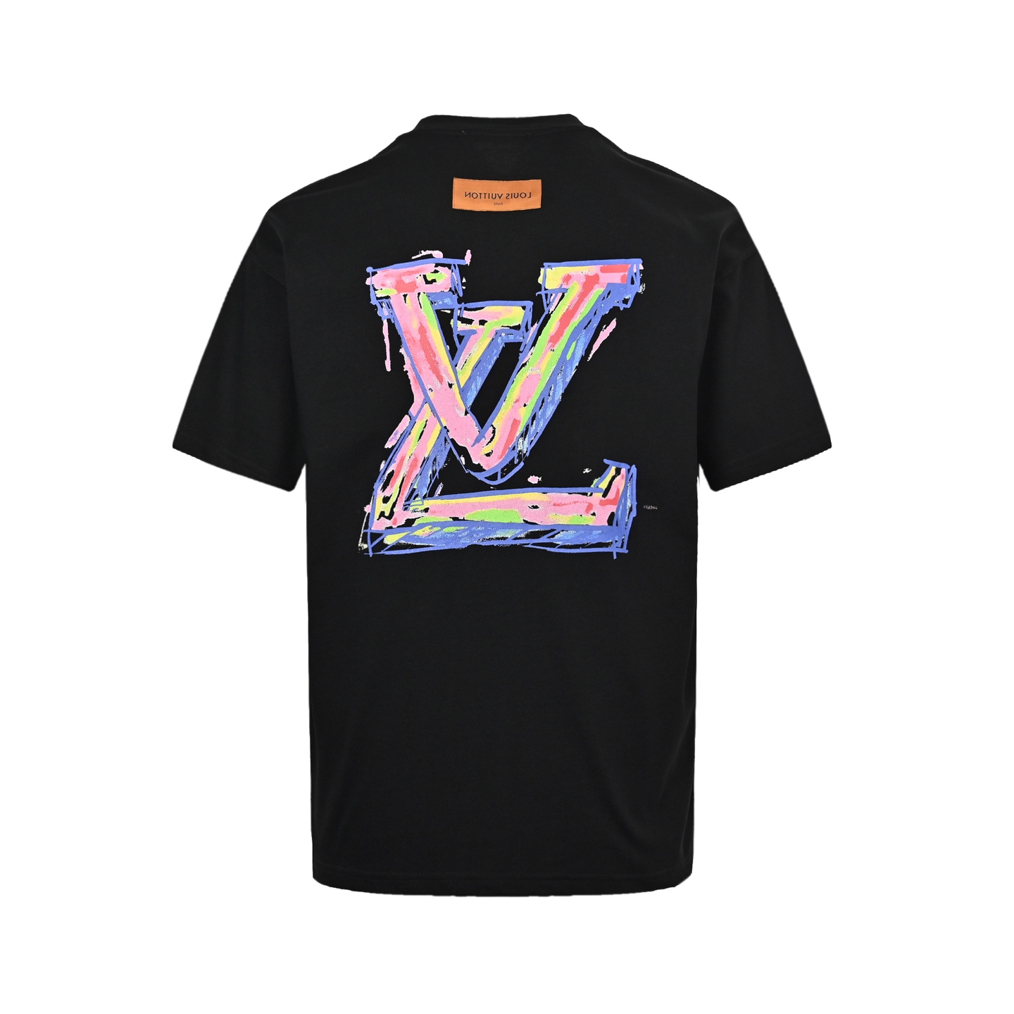 Louis Vuitton 25ss crayon hand-painted graffiti large logo short sleeve