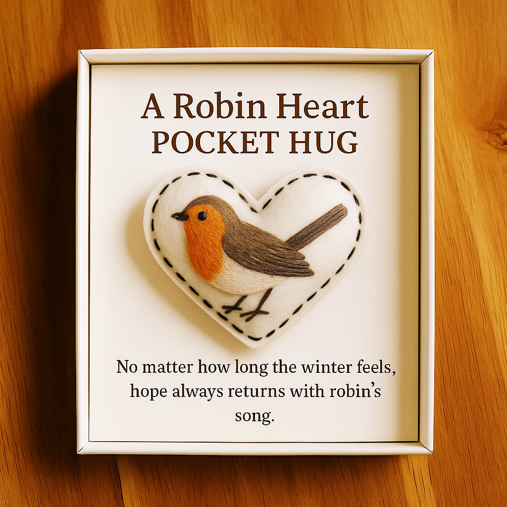 💙Handcrafted Heart-Shaped Bird Pocket Pillow (Includes Gift Card)