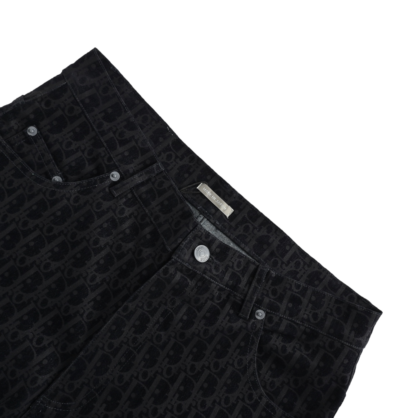 Dior 25ss Year of the Snake Limited Edition Flocked Monogram Embroidered Set Denim Shorts